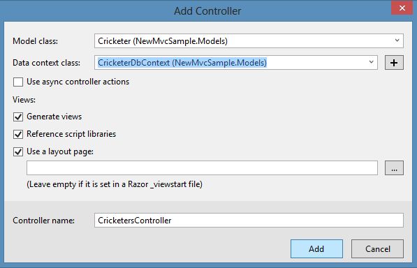 Adding Controller in MVC